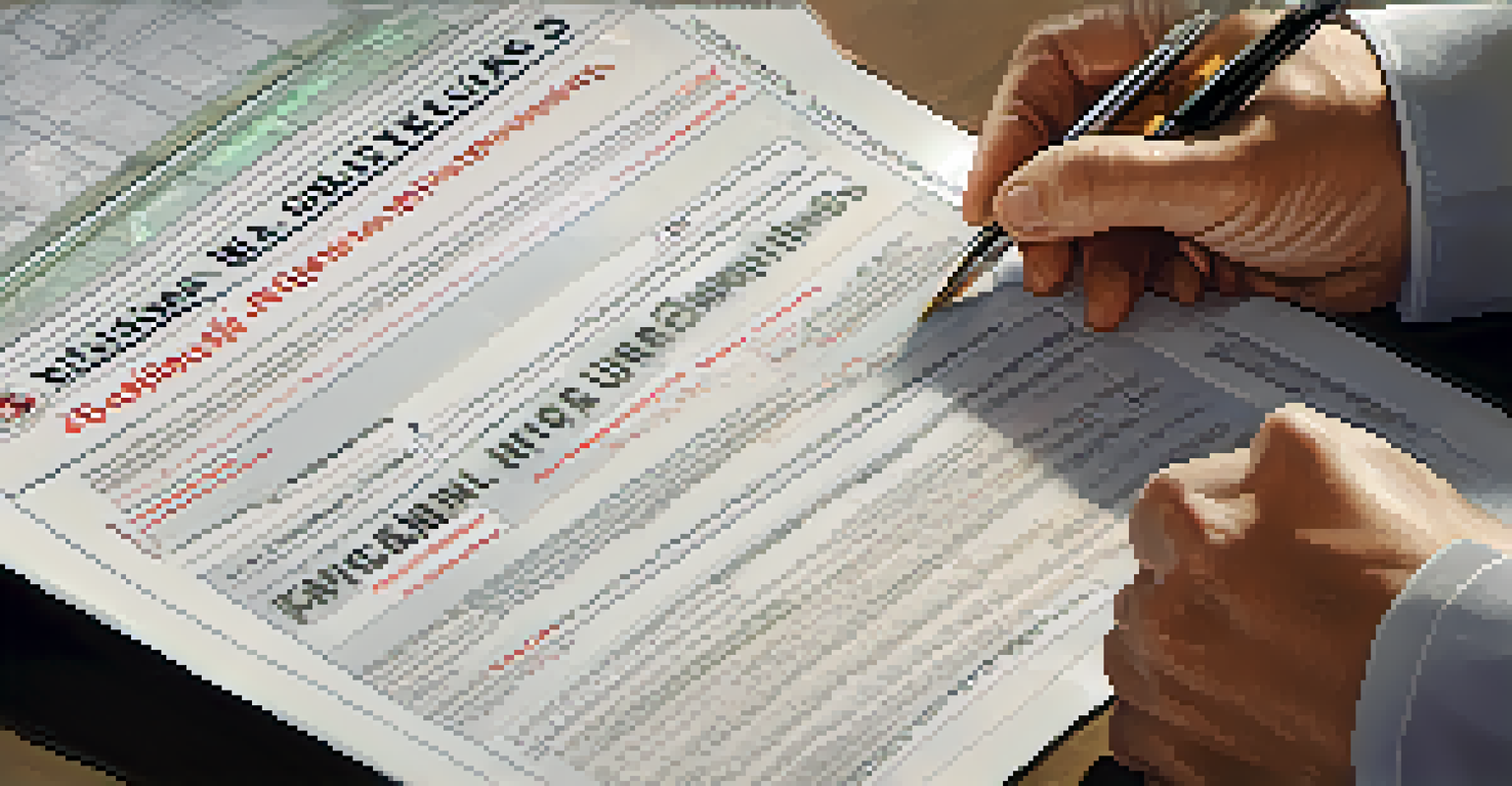 Close-up of hands exchanging a document labeled 'Ethical Guidelines' with financial charts in the background.