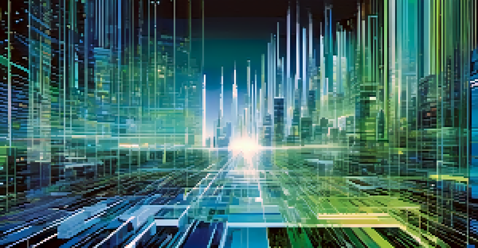 A digital landscape representing big data analytics with vibrant colors and futuristic elements.