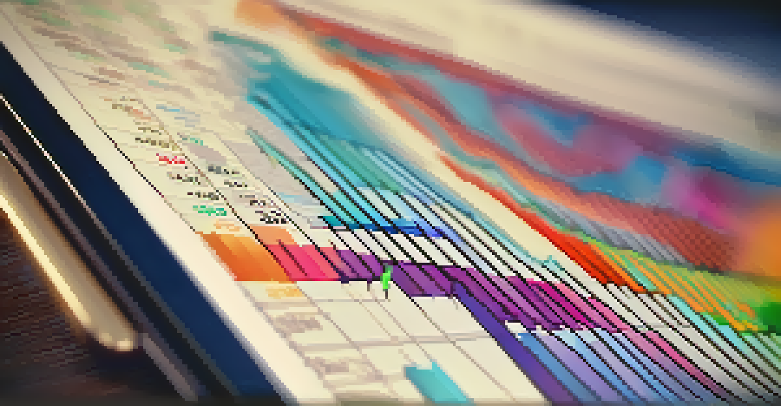 A close-up of a stock market graph on a tablet surrounded by financial news and a calculator.