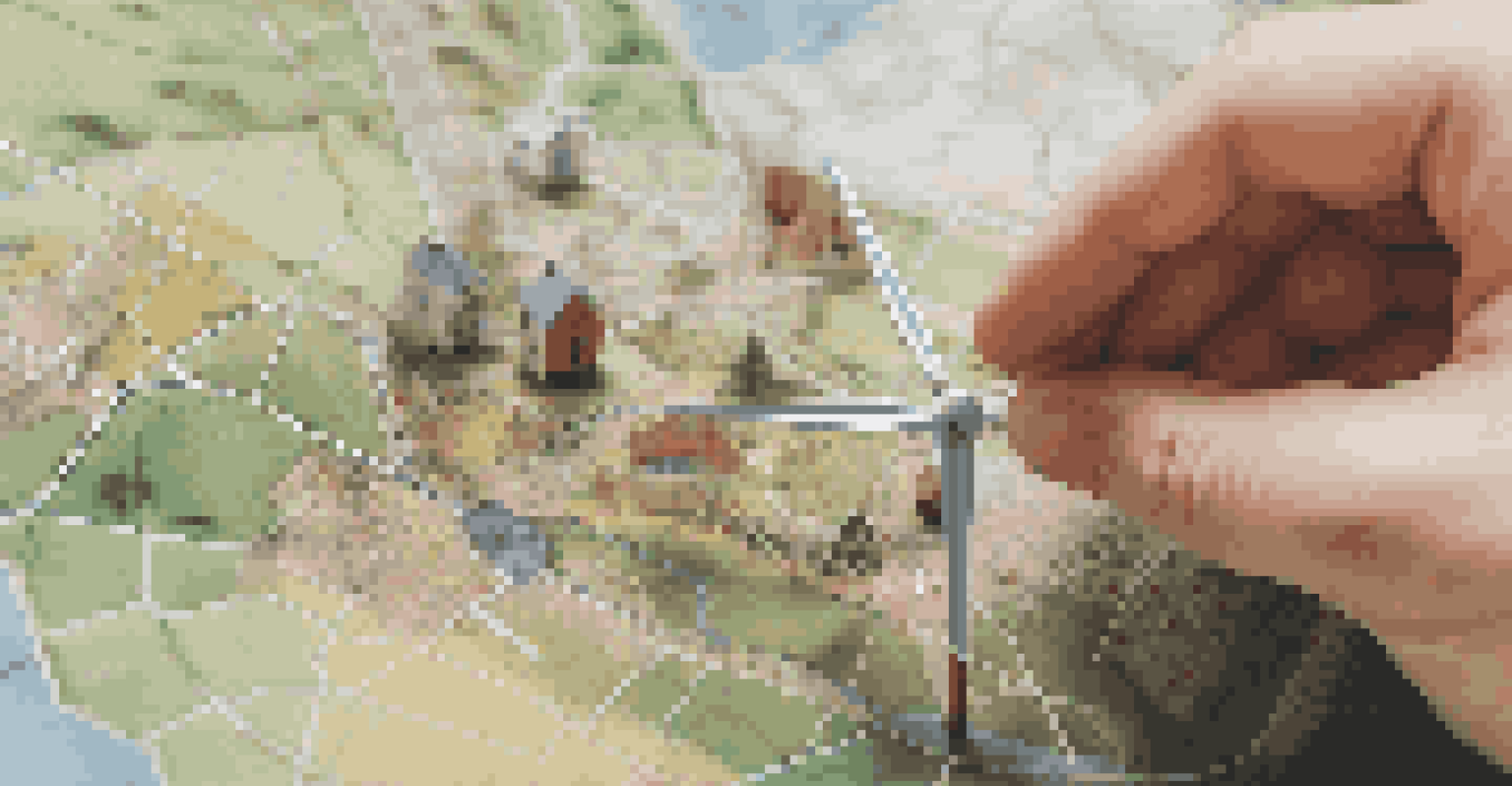 A close-up of a hand holding a model wind turbine in front of a map of renewable energy projects.