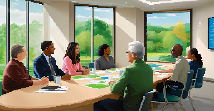 A diverse group of people participating in a financial literacy workshop in a bright conference room filled with natural light.