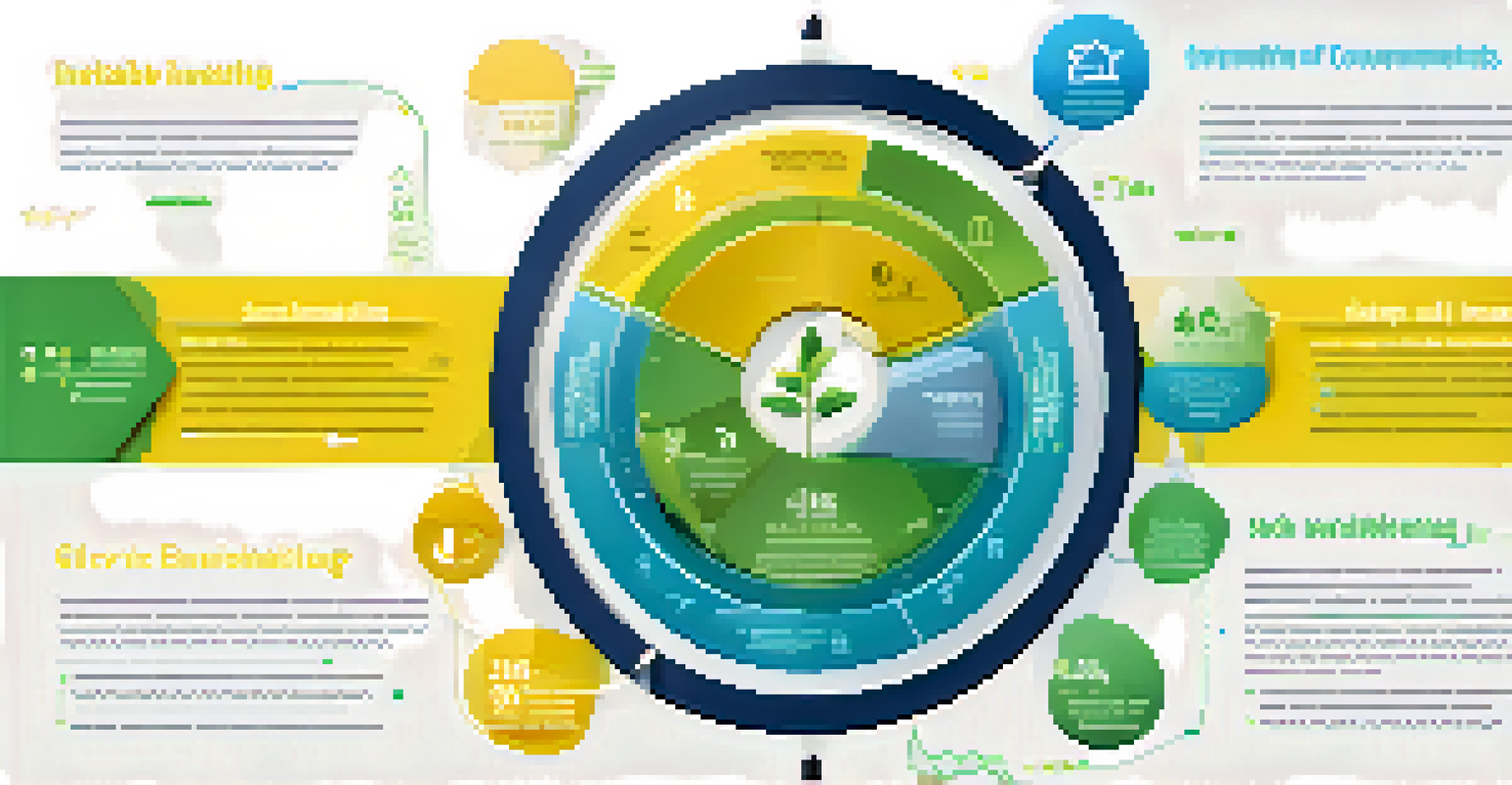 An infographic illustrating the components of sustainable investing with colorful charts and icons on a clean background.