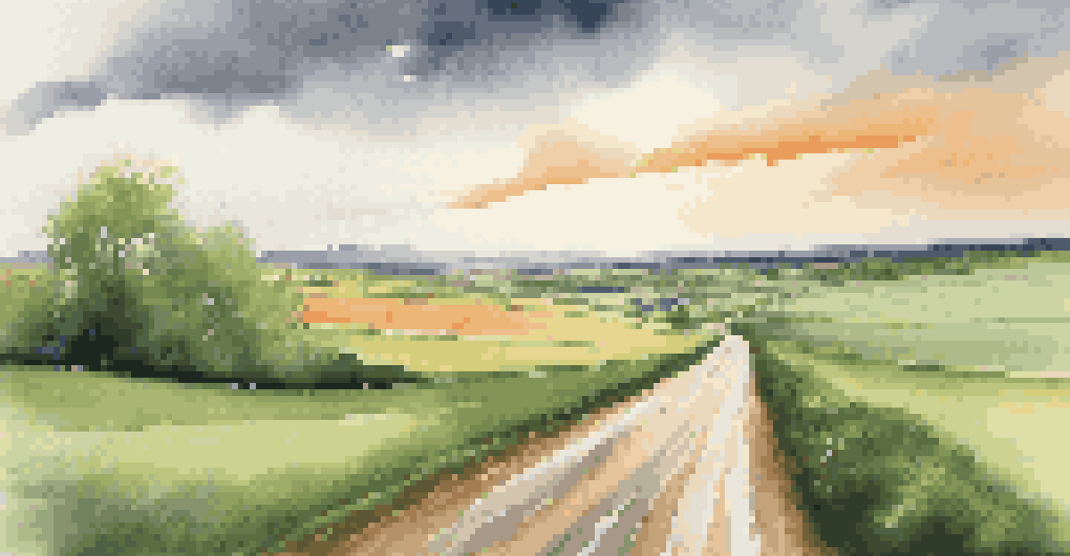 A long road through a serene landscape symbolizing long-term investments.