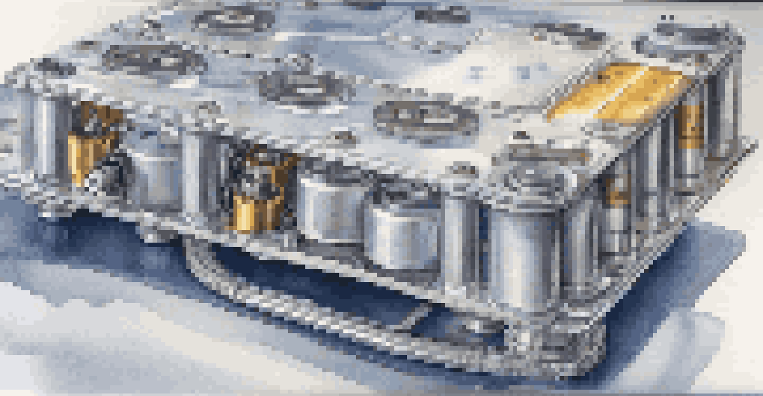 A detailed close-up of a lithium-ion battery on a reflective surface, with hints of solar panels and electric vehicles blurred in the background.