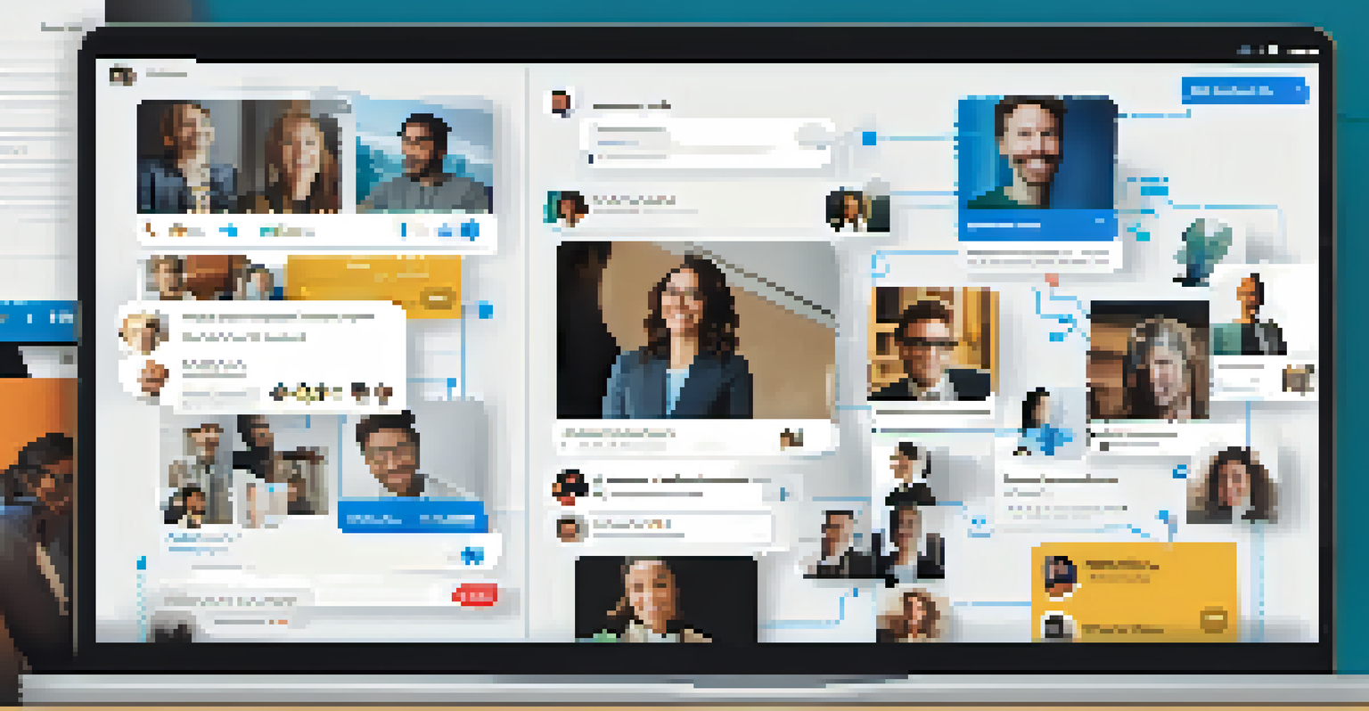 A close-up of a social media interface showing professional interactions and connections, highlighting digital networking.
