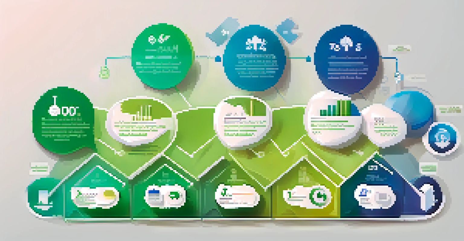 An infographic showing the cycle of financial education with icons for budgeting, saving, investing, and credit scores.