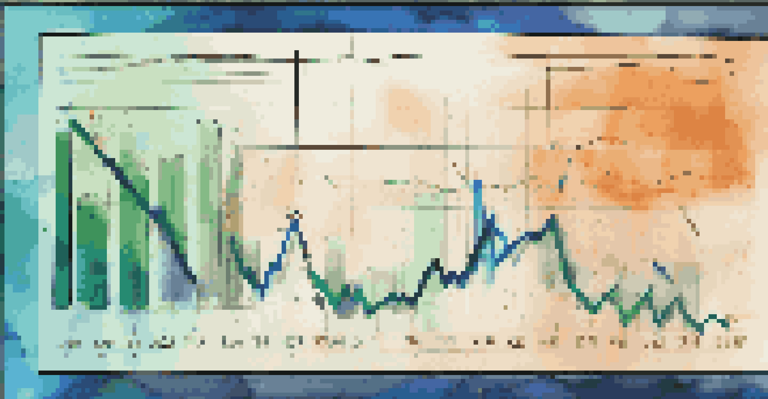 An abstract graph showing fluctuating interest rates, with arrows and finance elements in the background.