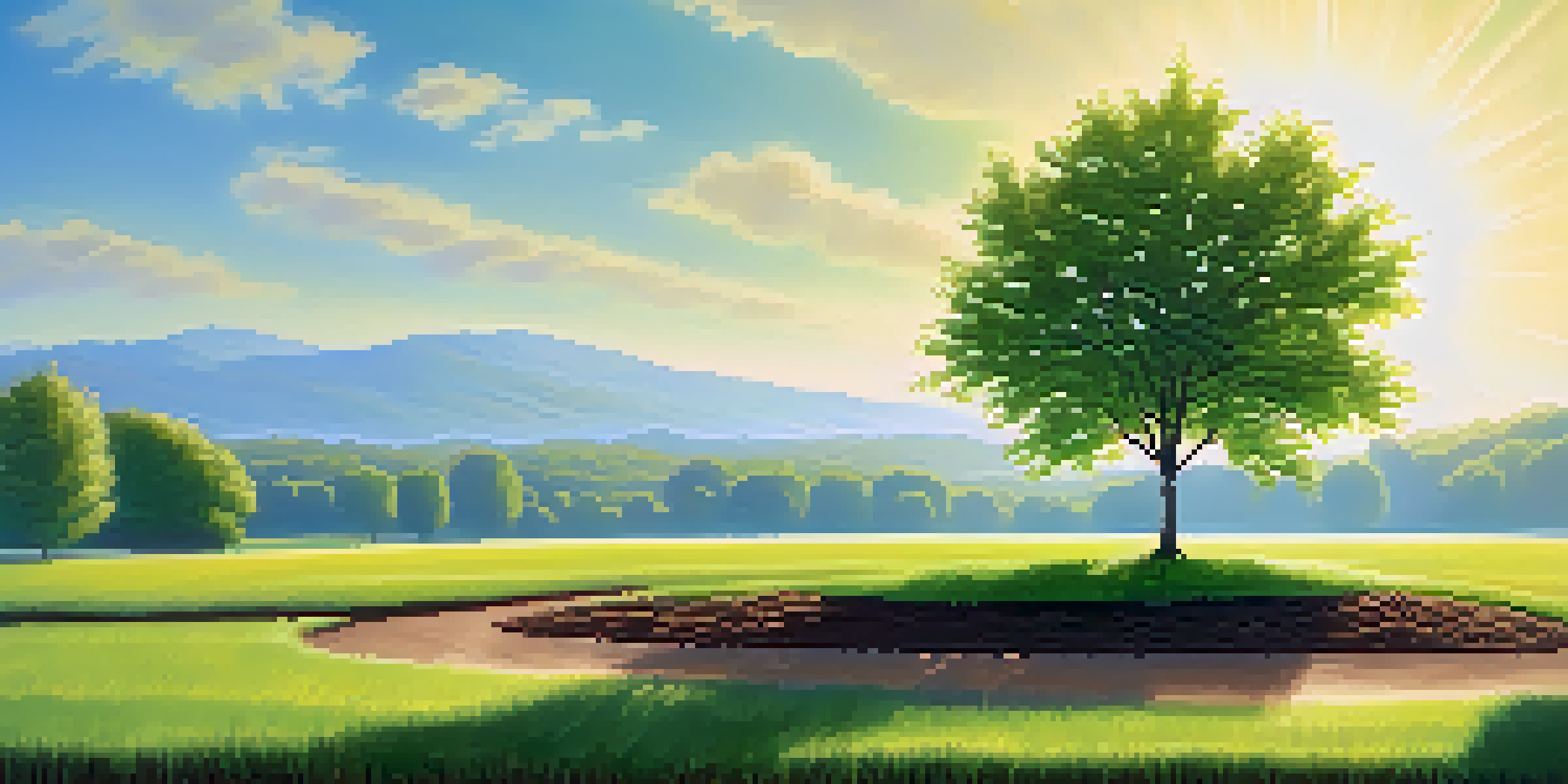 A young sapling in a sunny field representing the idea of investing as planting a tree.