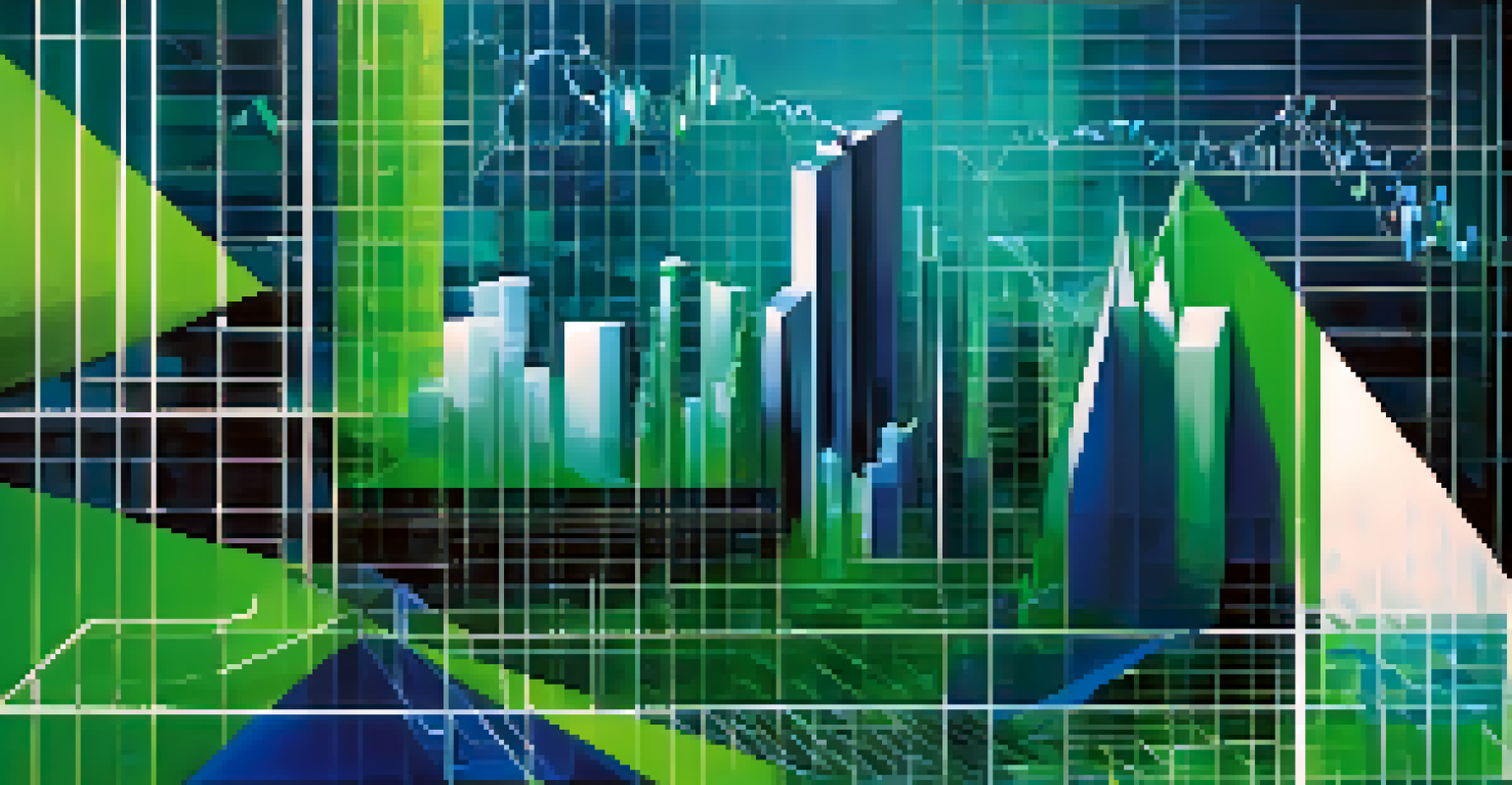 An abstract image illustrating hedge fund strategies with financial charts and graphs on a digital grid background.