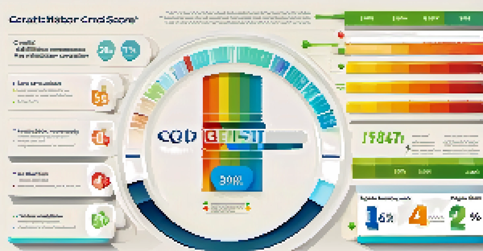An infographic showing the components of a credit score, with colorful icons and clear percentages for each factor.