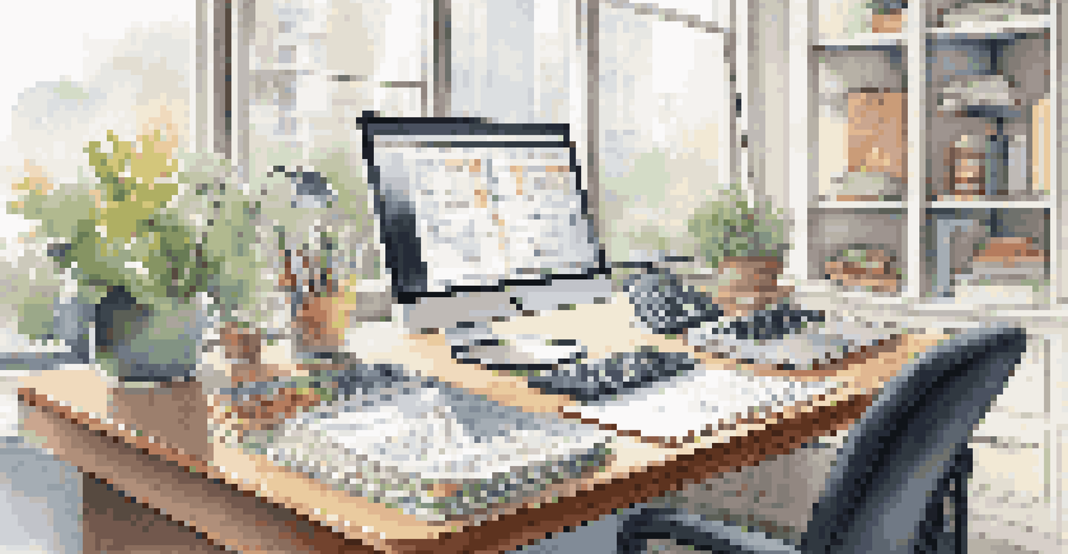 A workspace with a budget plan on a desk, including a laptop and stationery, symbolizing financial planning after job loss.