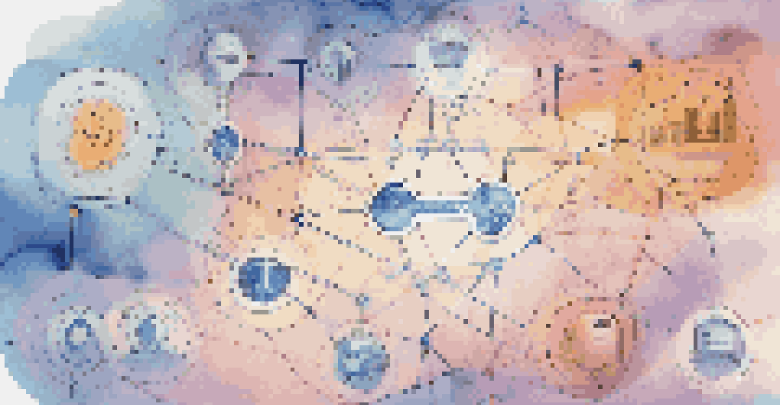 An illustration of an oracle connecting various data sources to a blockchain network.