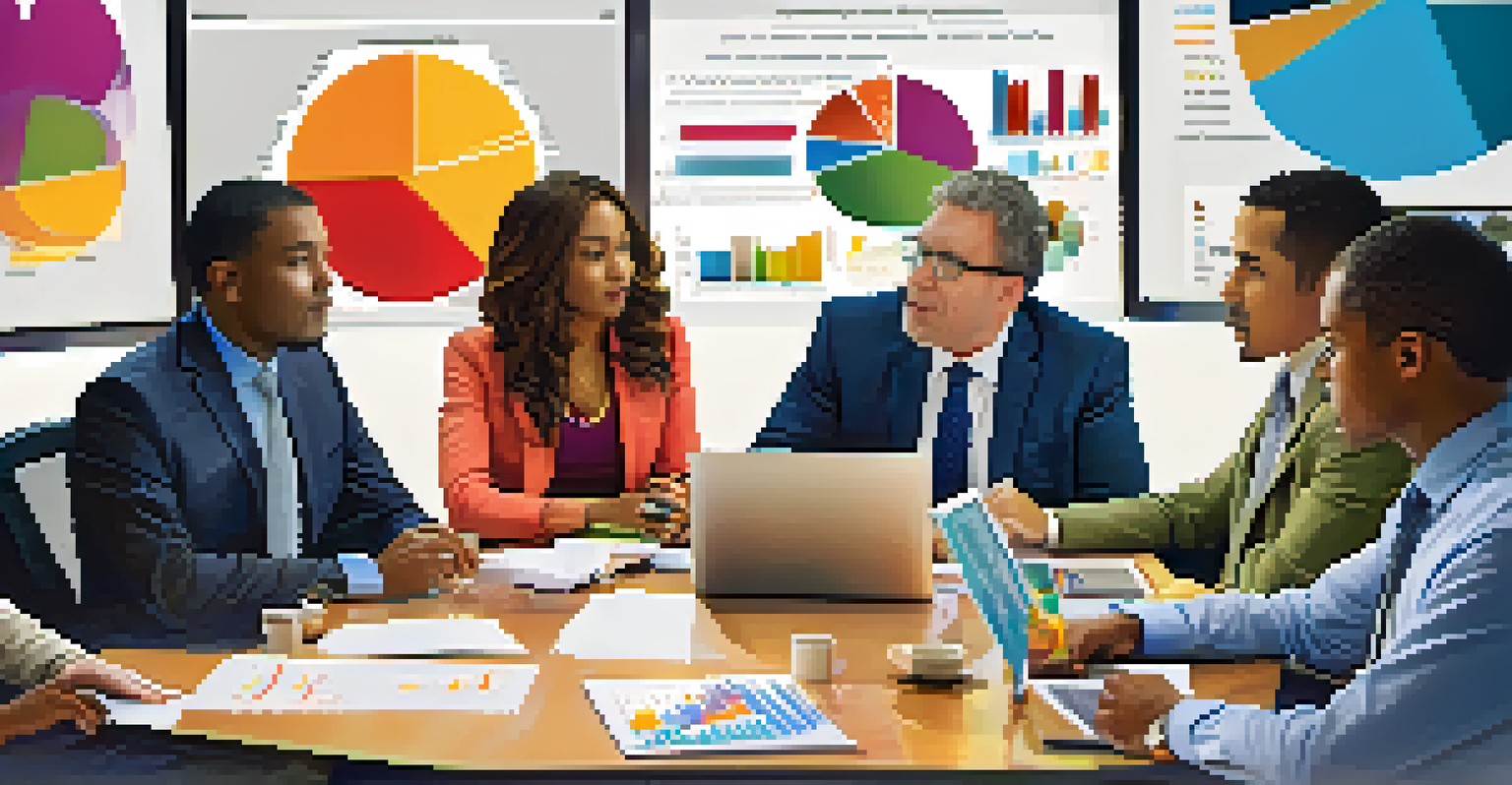 A diverse group of individuals discussing financial planning around a conference table.