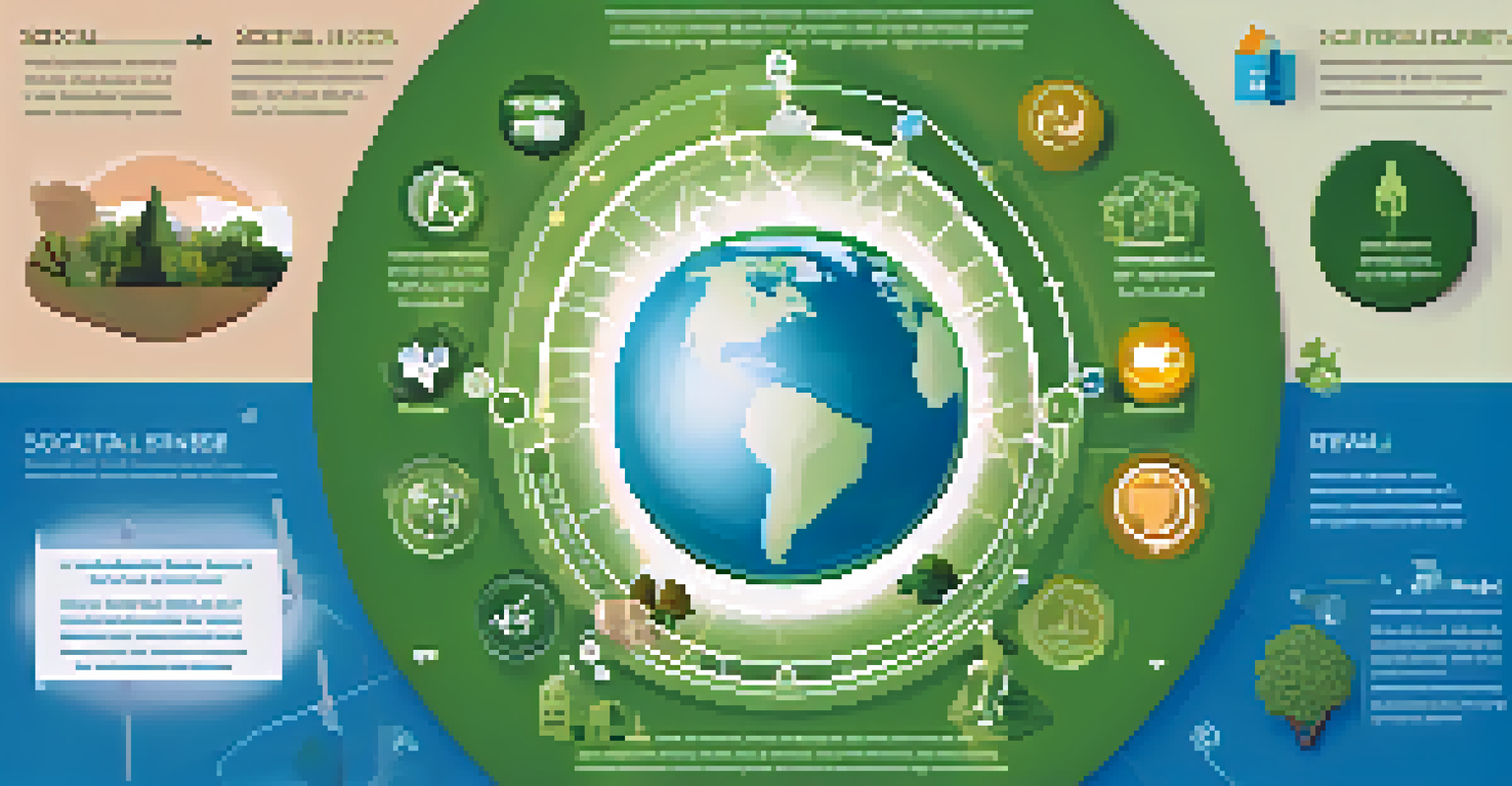 An infographic illustrating Socially Responsible Investing with icons for renewable energy and social justice in a circular flowchart.
