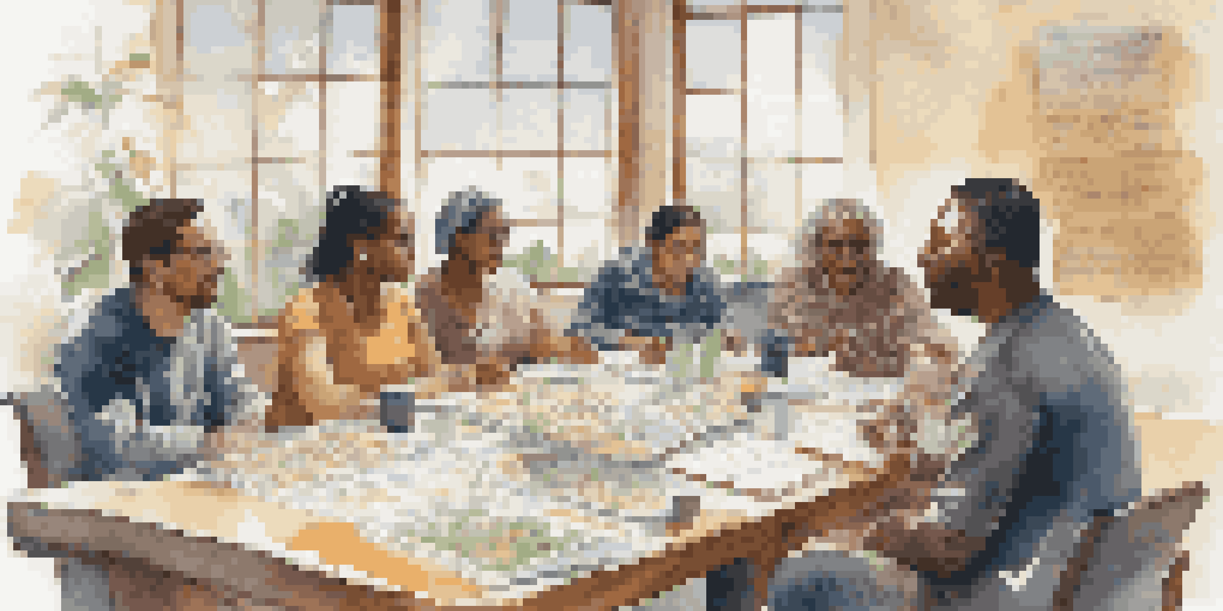 A diverse group of immigrants participating in a financial literacy workshop, showing engagement and curiosity.