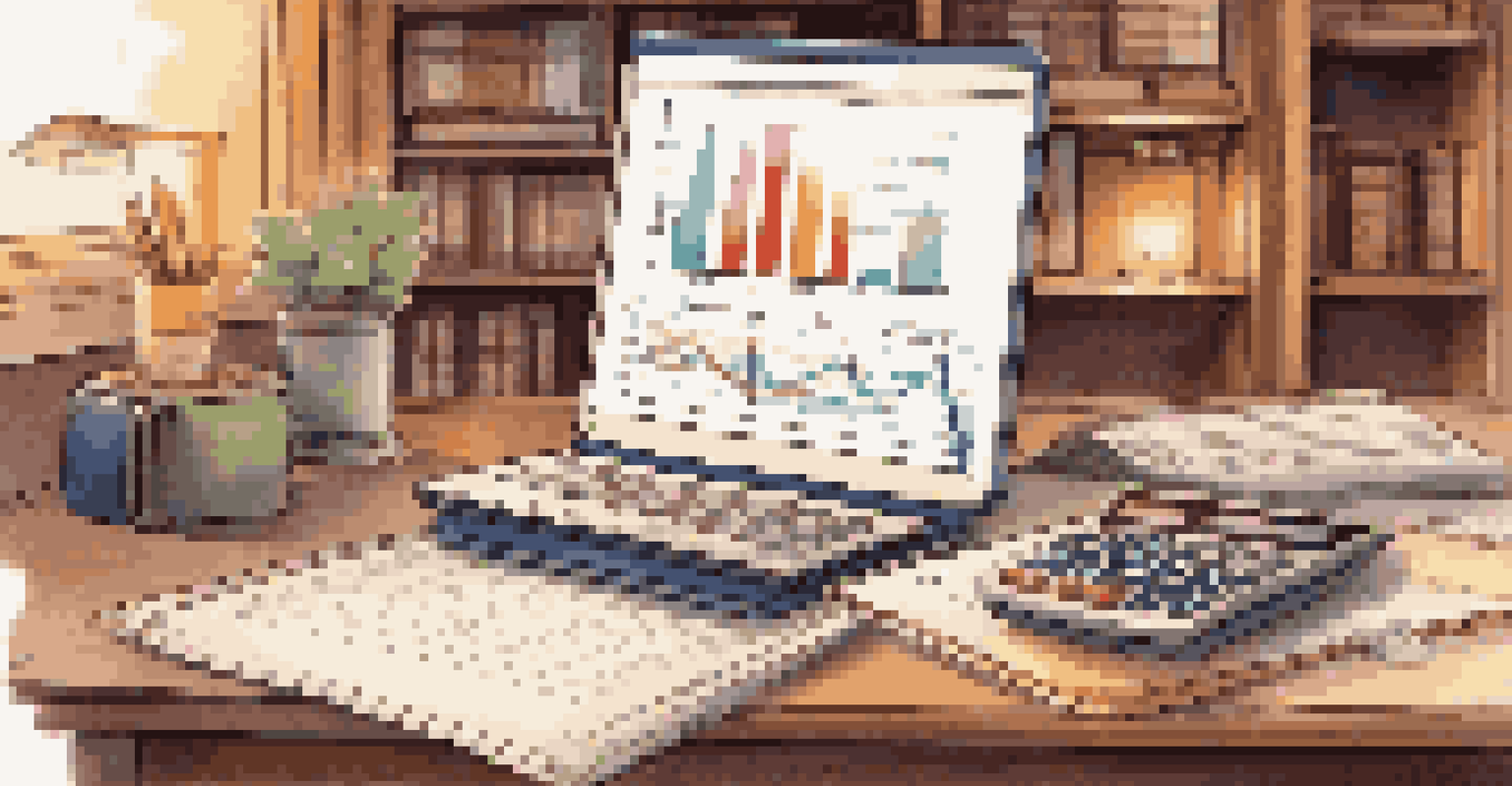 A close-up of an open financial book surrounded by a laptop, notepad, and calculator in a cozy study.