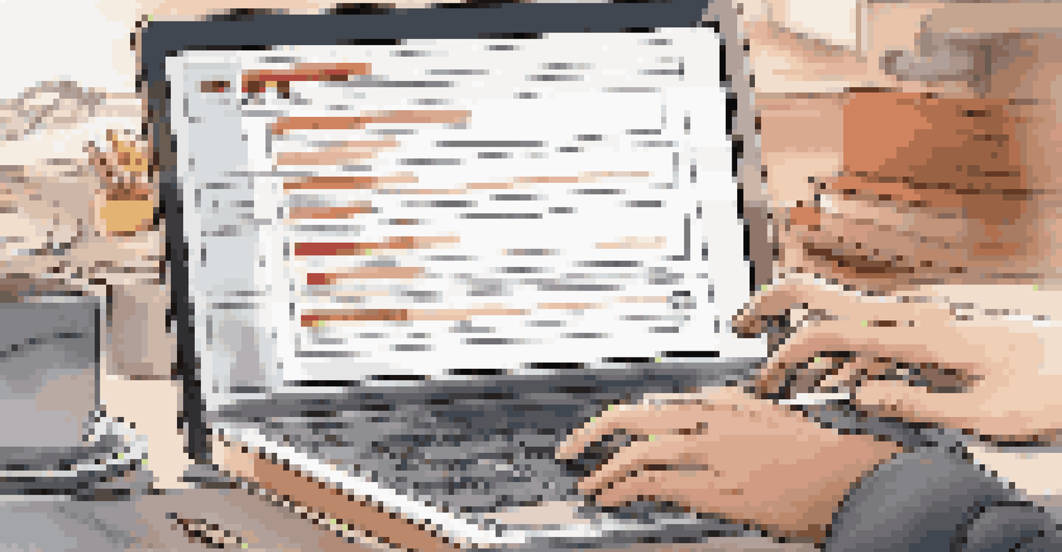 Close-up of hands typing on a laptop showing a compliance checklist titled 'Cross-Border Compliance'.
