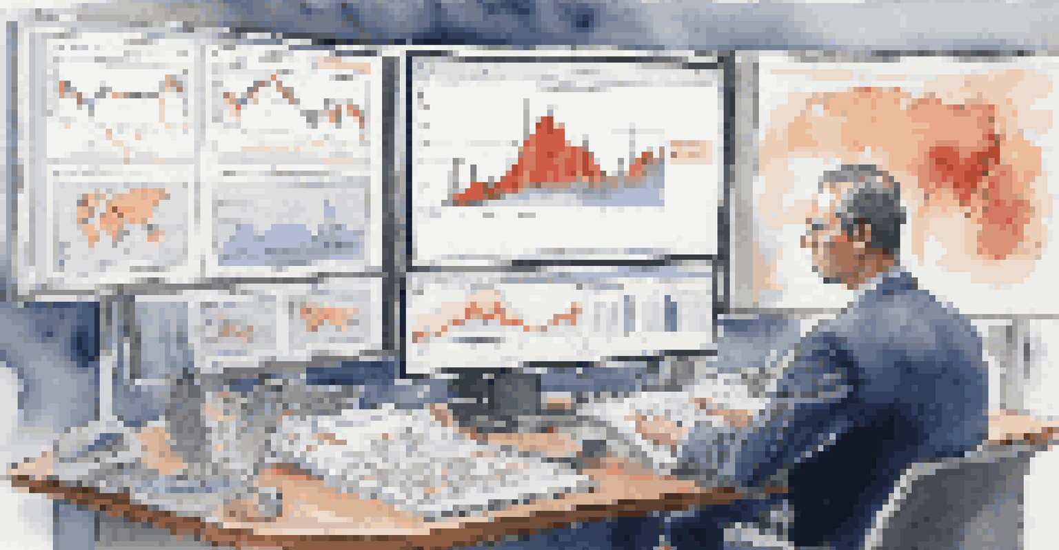 A split image showing a calm long-term investor at a desk and an active short-term trader surrounded by screens.