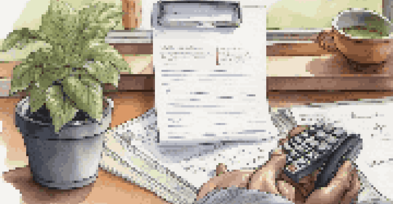 A hand writing a retirement plan with financial documents and a calculator on a desk.