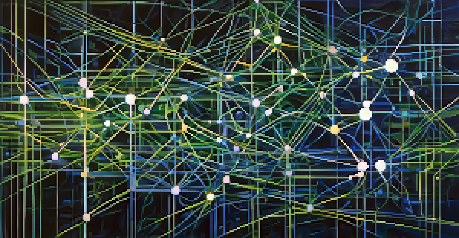 An abstract image depicting interconnected nodes and circuits representing emerging technologies.