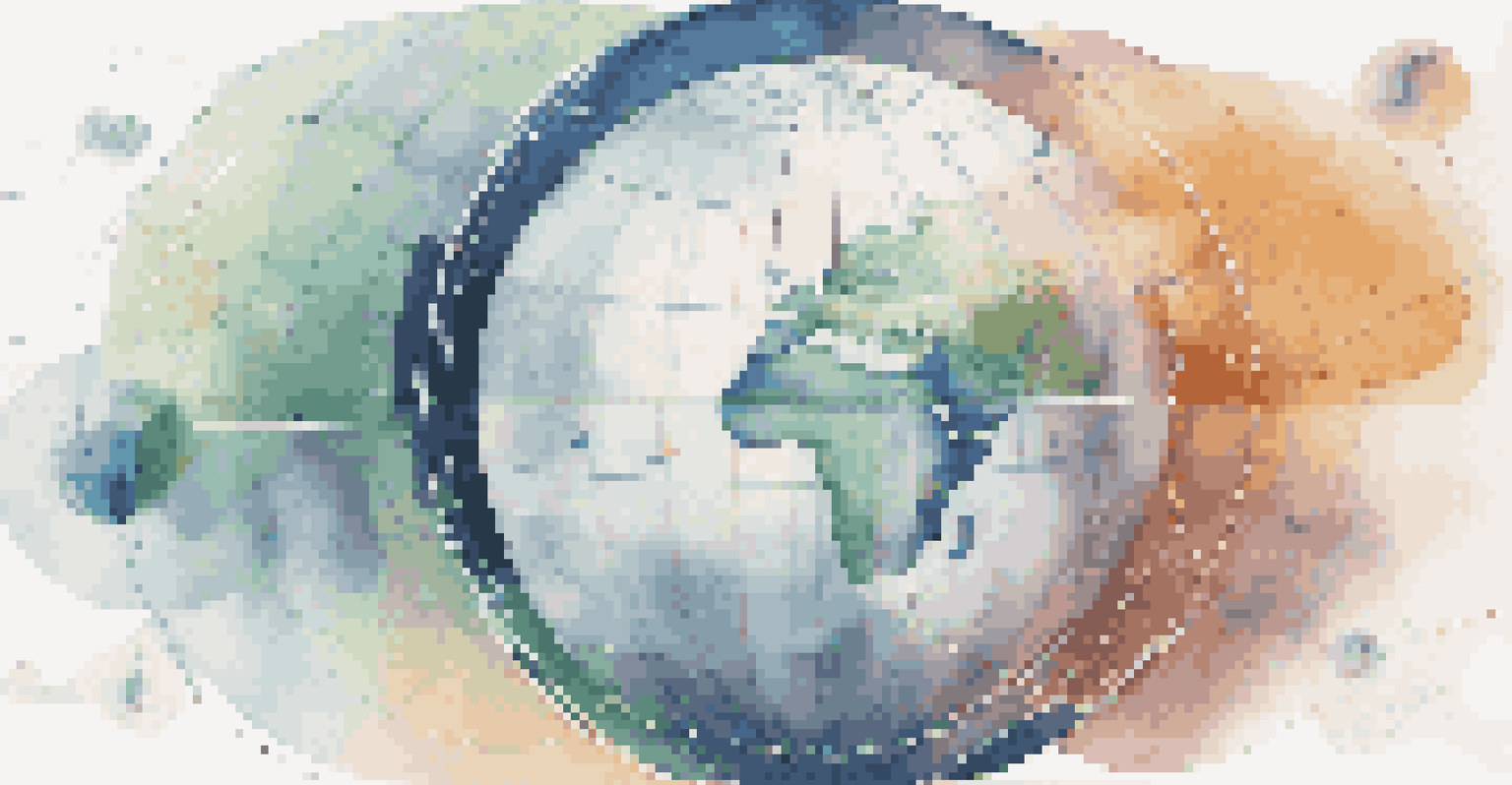 An abstract image depicting technology in ESG reporting with graphs, charts, and a globe.