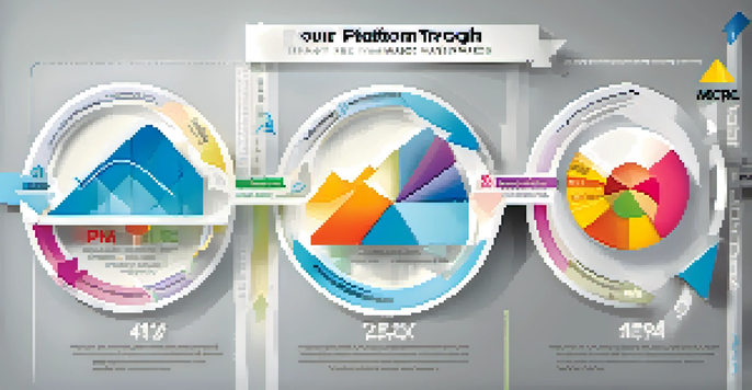An infographic showcasing the four phases of market cycles with arrows and icons representing economic indicators.