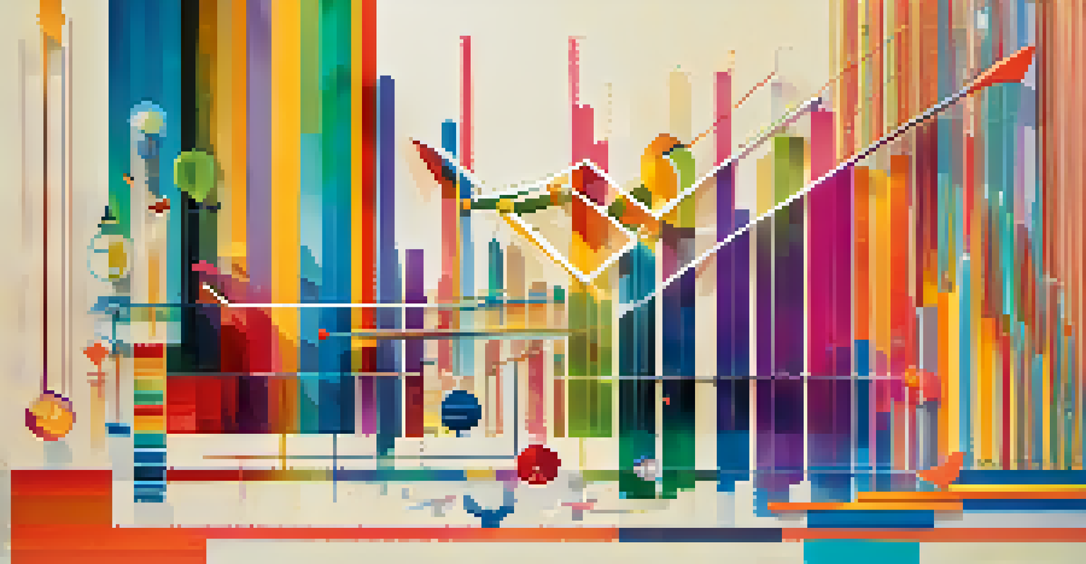An abstract representation of market trends with an upward line graph against a vibrant backdrop, symbolizing financial growth and investment opportunities.