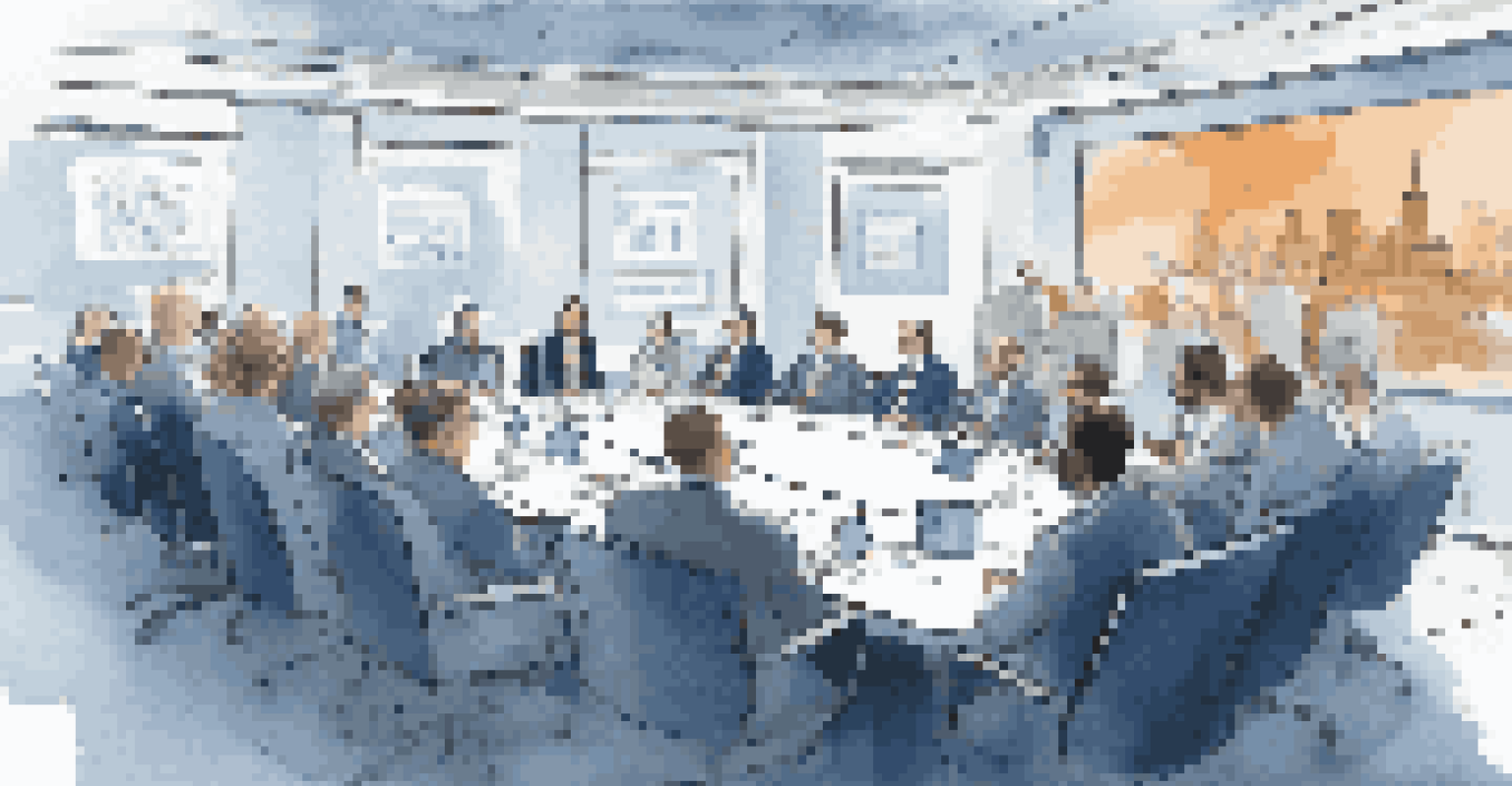 Representatives from financial institutions in a meeting discussing market manipulation regulations.