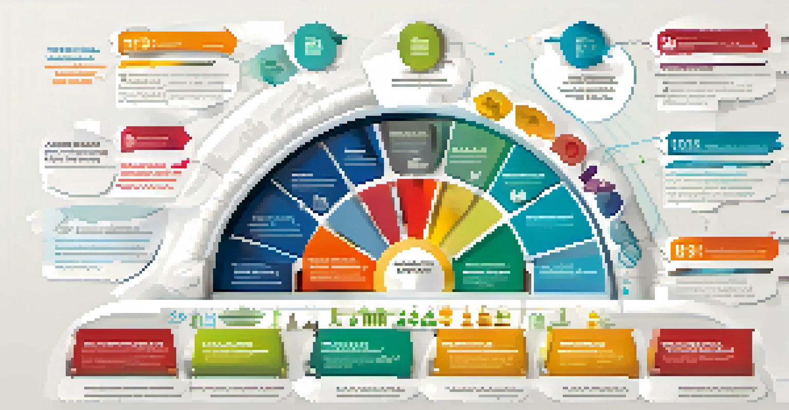 An infographic illustrating the steps to achieve financial literacy, with colorful icons and clear labels on budgeting, saving, investing, and credit.