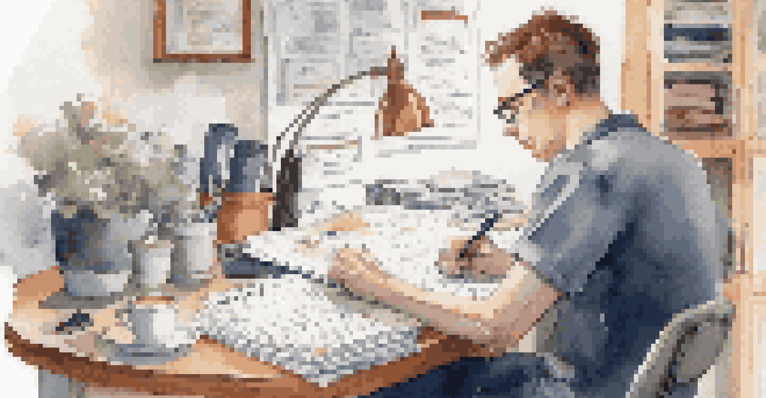 A person at a desk with a checklist and subscription materials, deep in thought while evaluating their services.