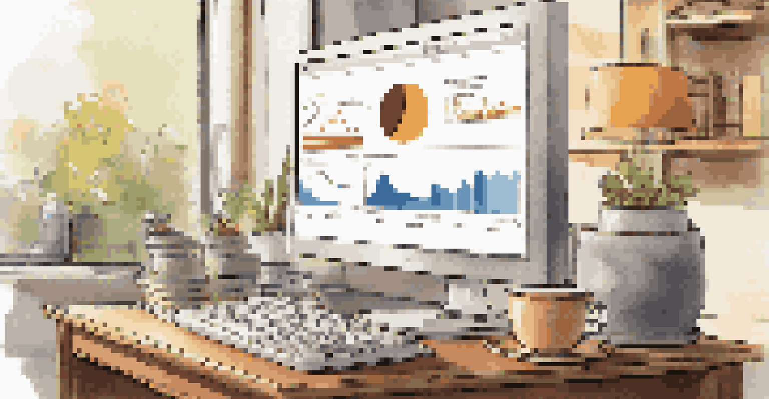 A workspace with a computer showing stock market data, books on asset allocation, and a sunny window, reflecting a productive learning environment.