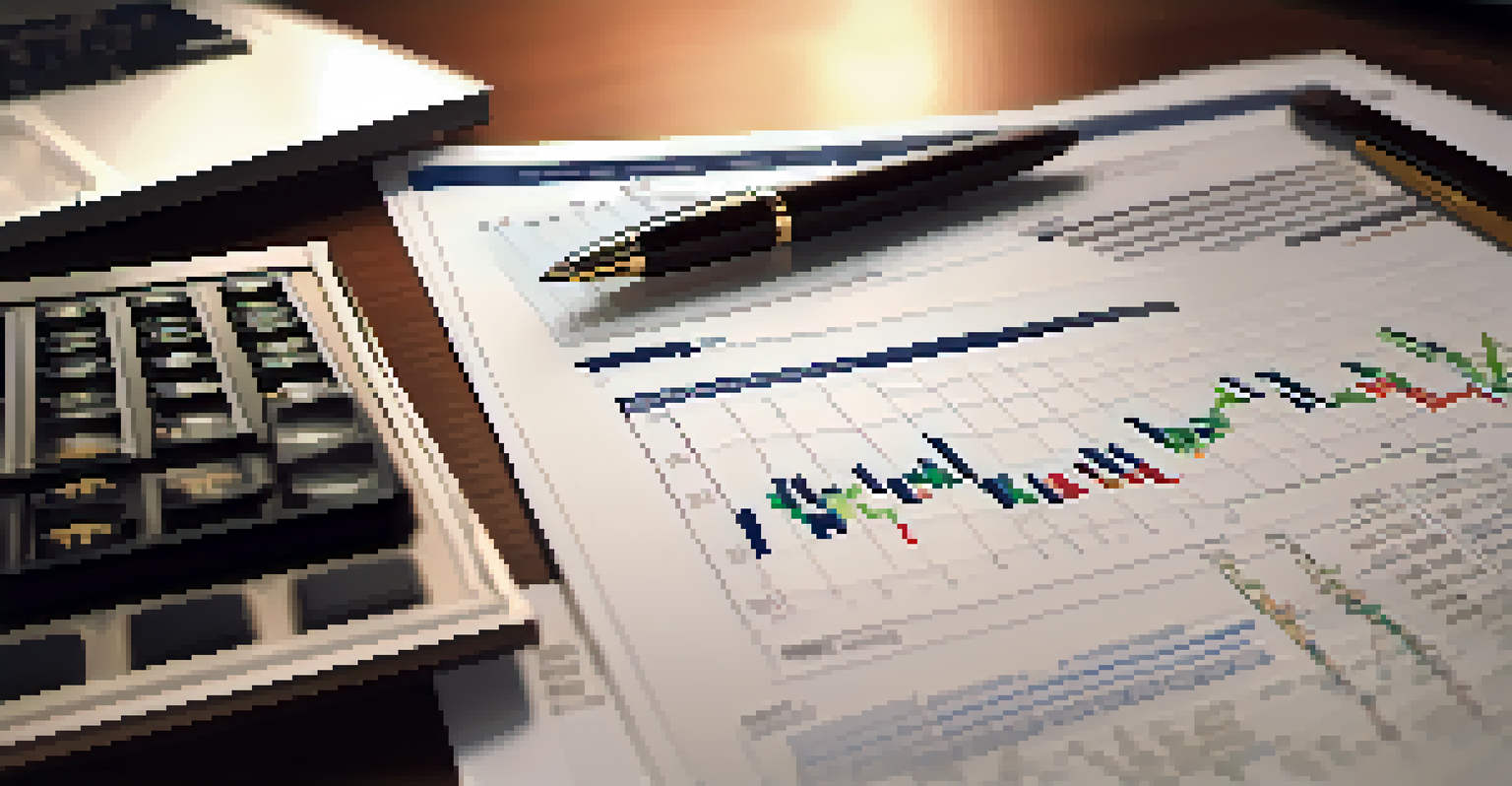 A close-up view of a financial report on a desk, showing charts and graphs related to hedge fund performance.