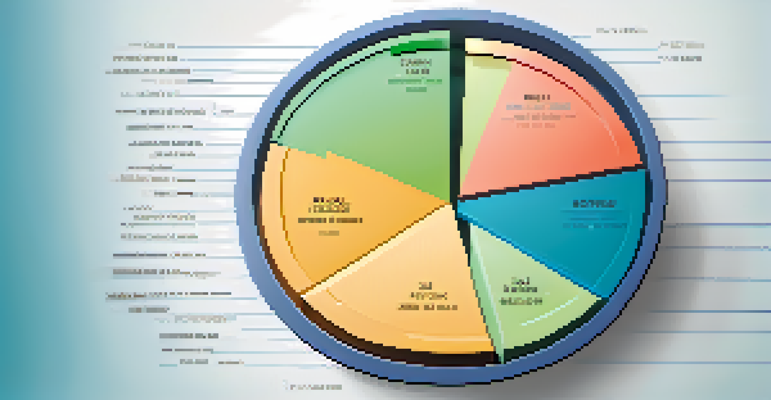 A colorful pie chart representing different asset allocations in a calming gradient background.
