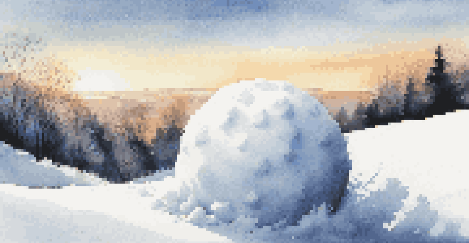 A snowball rolling down a hill, illustrating the concept of compounding in investing.