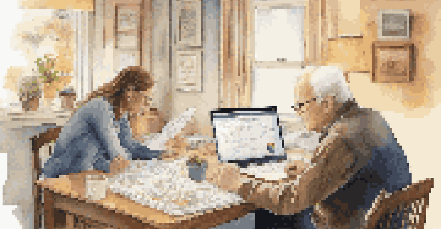 A split image showing a young professional with stock options on a computer and an older person with retirement documents.