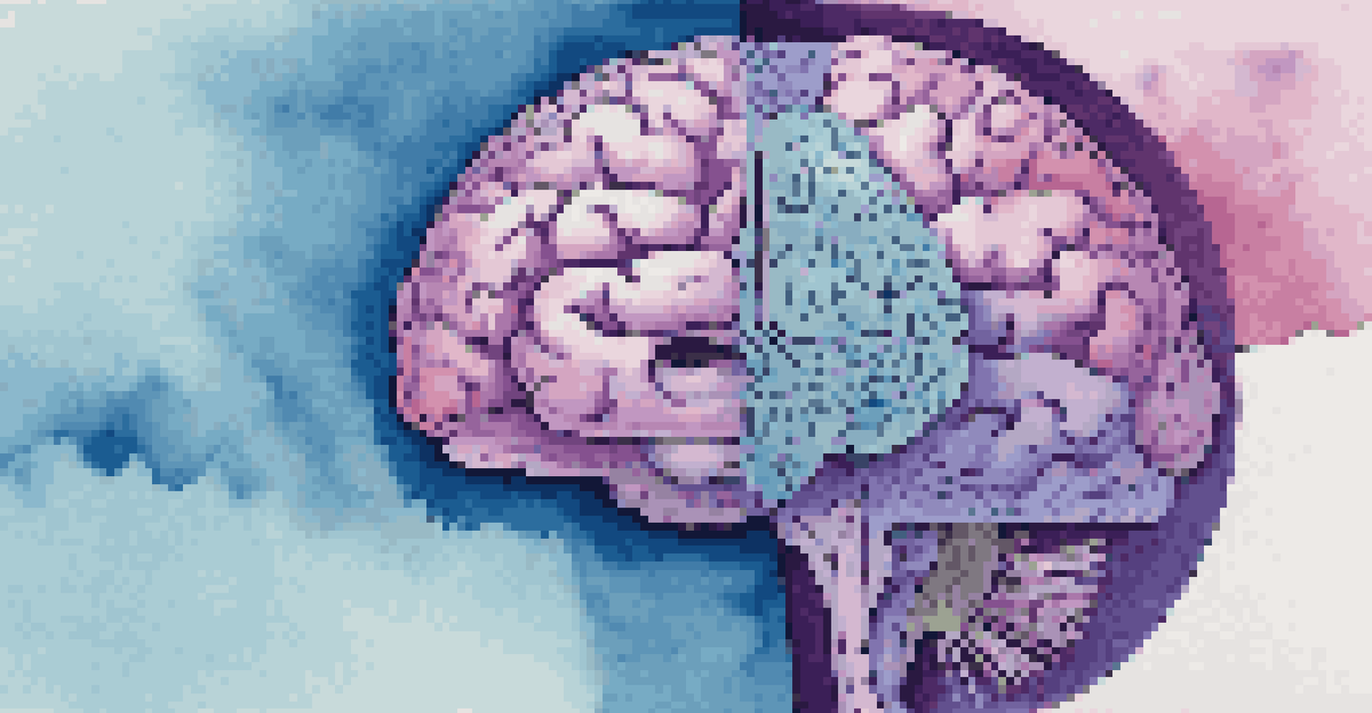 An abstract illustration of a brain showing different behavioral finance biases like overconfidence and loss aversion.