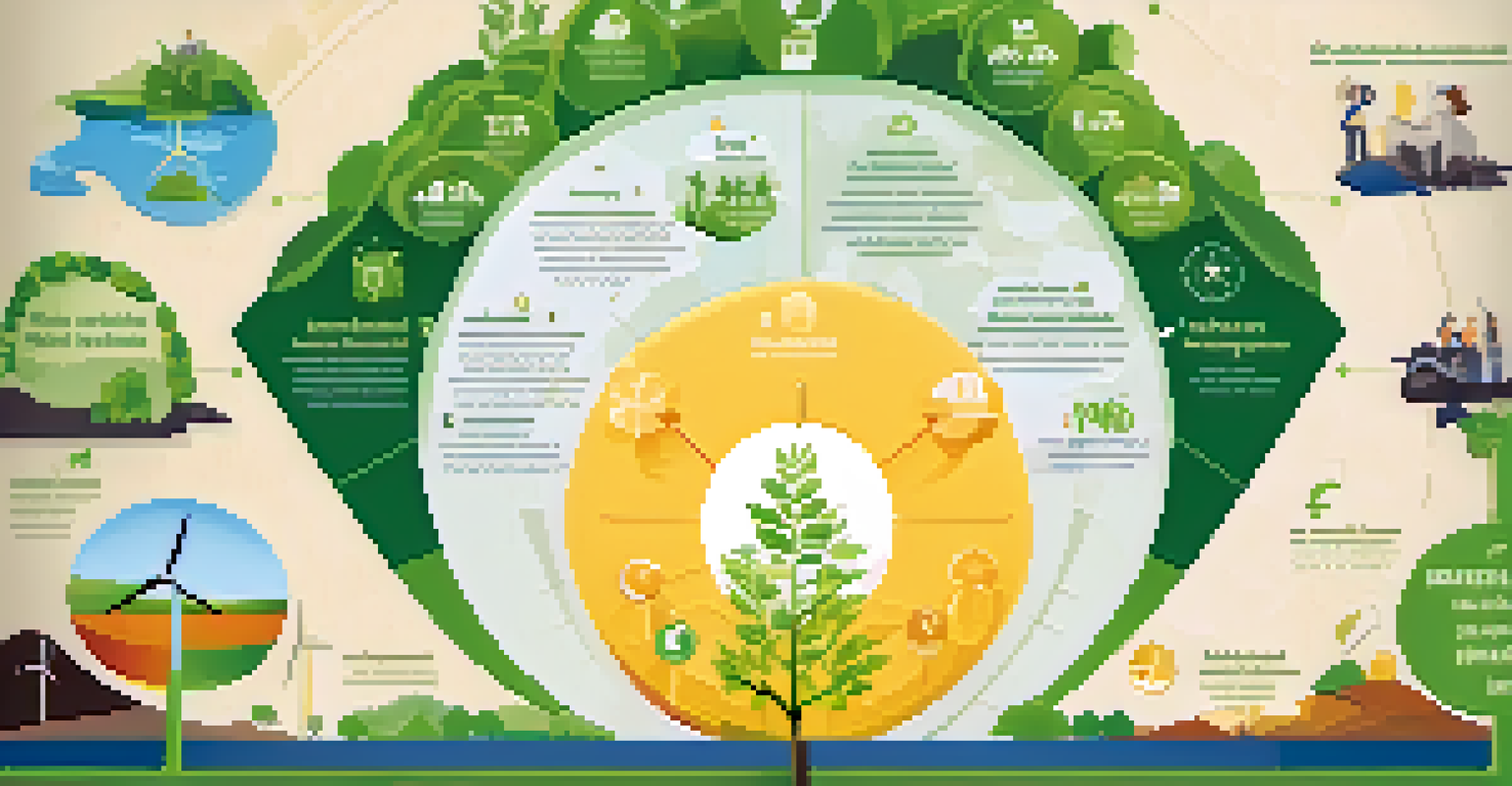 An infographic depicting socially responsible investing with icons representing sustainability and community engagement.