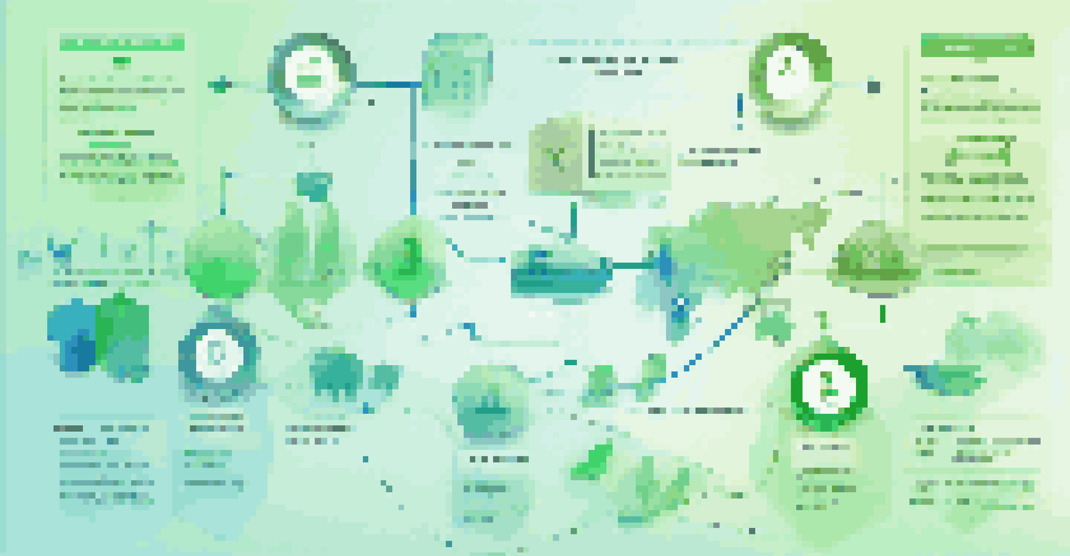 An infographic showing the balance of payments with arrows and icons, set against a gradient background.