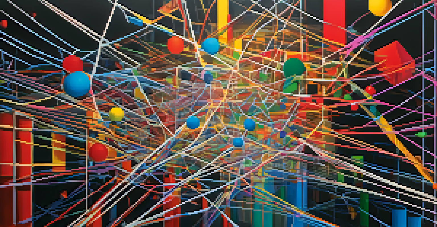 An abstract illustration of financial risks with vibrant colors representing various financial challenges, set against a digital background.