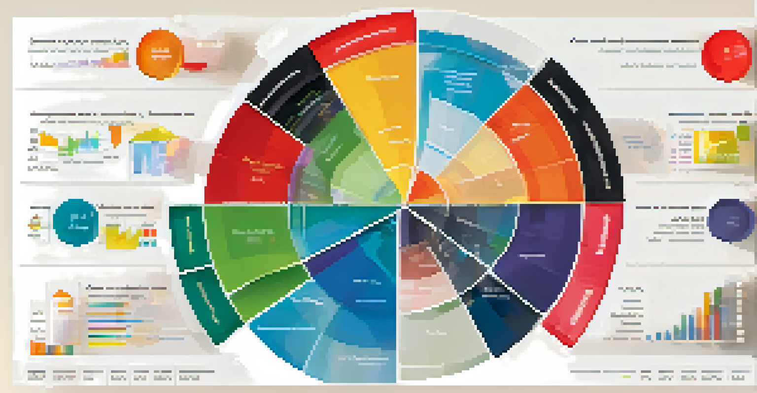 An abstract pie chart illustrating various hedge fund strategies, with icons and vibrant colors on a modern background.