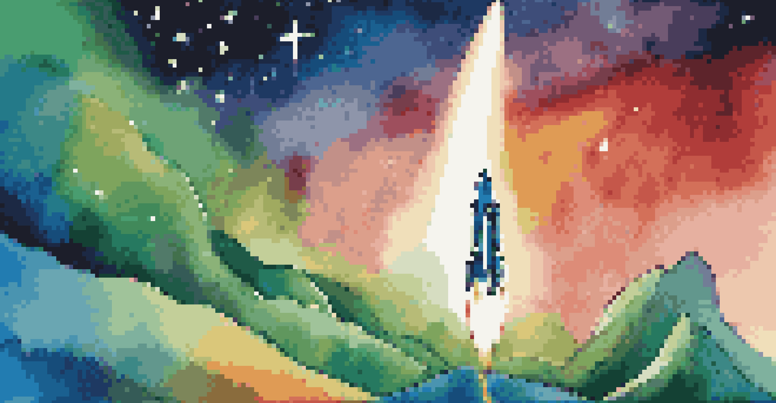 An abstract image of a rocket launching against a vibrant background, representing venture capital, innovation, and growth.