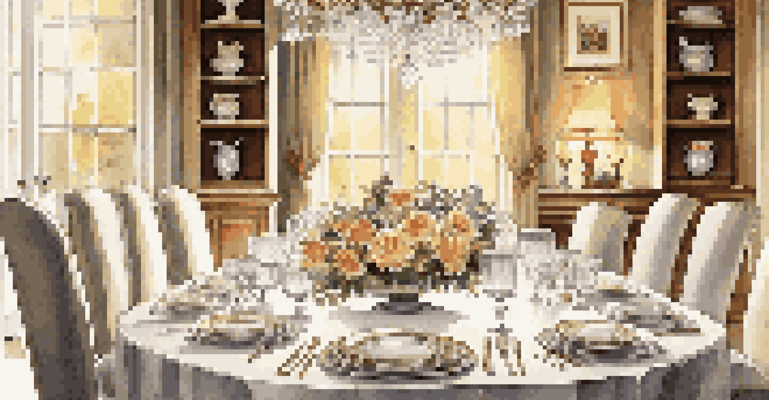 A beautifully arranged dining table ready for a formal meal.