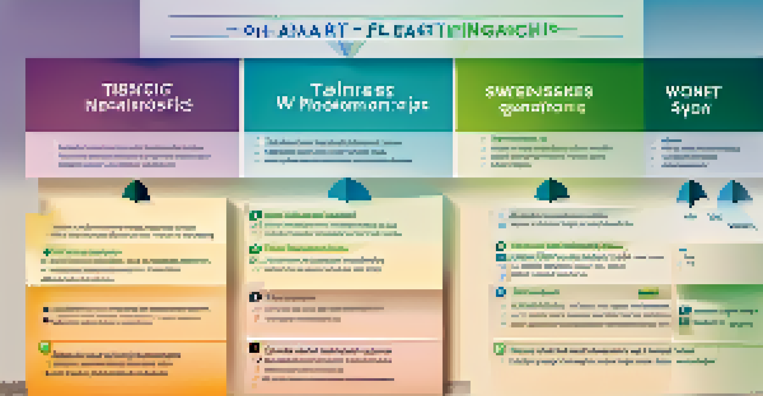 An infographic showing the SWOT analysis framework with icons for strengths, weaknesses, opportunities, and threats on a colorful gradient background.