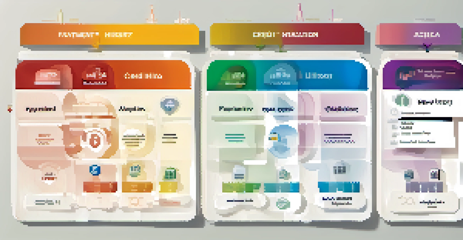 An infographic showing the components of a credit score with colorful sections and labels.