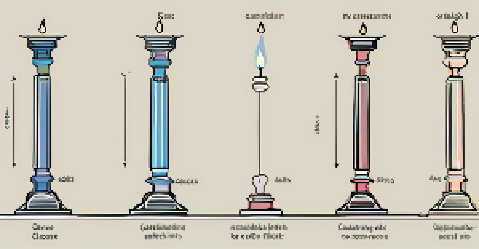 An infographic illustrating the components of a candlestick with labels and arrows on a light background.