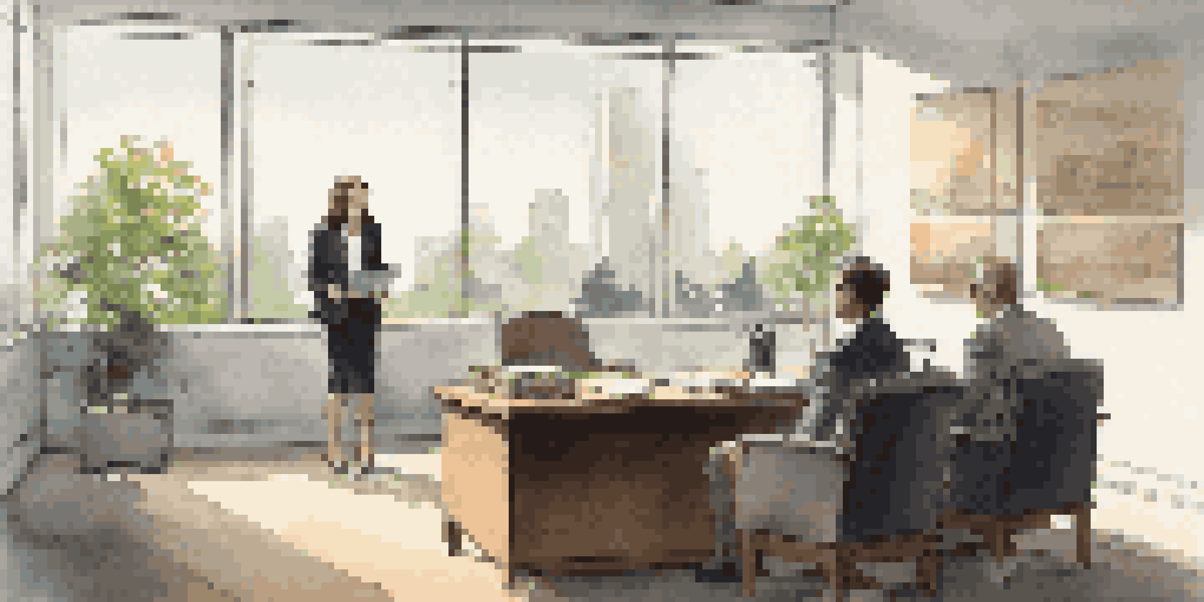 A financial advisor discusses investment strategies with a young female client in a bright office environment.