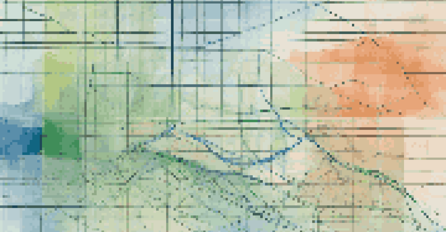 An abstract graph illustrating Monte Carlo simulation with colorful diverging lines on a digital grid background.