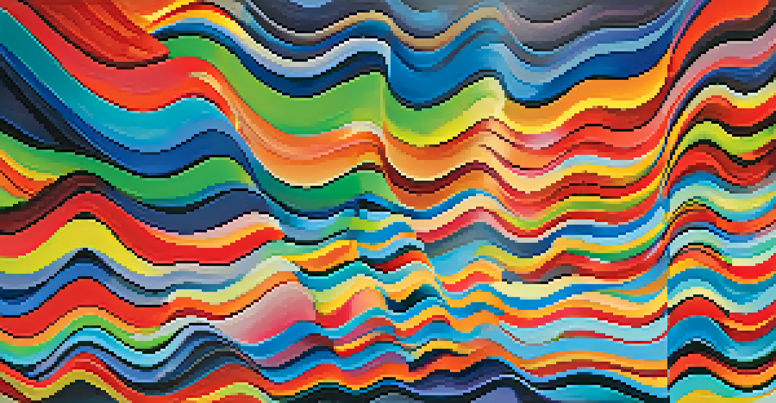 An abstract image showing colorful wave patterns representing market sentiment with varying emotions.
