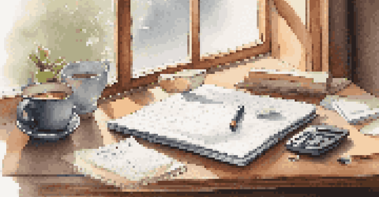 An organized desk with a notebook, calculator, and coffee, showcasing a financial goal-setting plan.