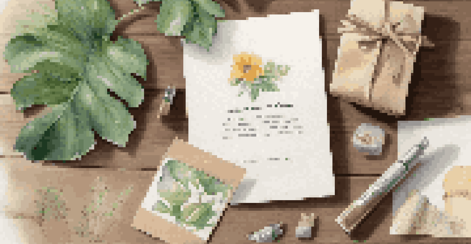 A close-up of a beautifully arranged crowdfunding reward package with a handmade product and thank-you note.